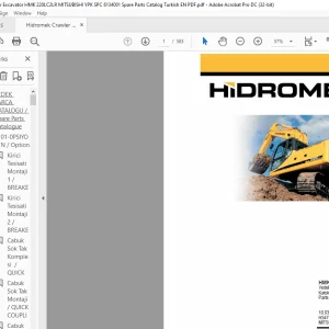 Hidromek HMK 220 LC-2-LR Crawler Excavator Mitsubishi 6134001 Parts Catalog Manual H347303100 - PDF DOWNLOAD