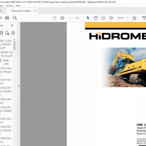 Hidromek HMK 220 LC-3-LR Crawler Excavator ISUZU 9134501 Parts Catalog Manual H347303200 - PDF DOWNLOAD