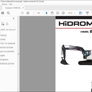 Hidromek HMK 220 LC Ekskavatör SERVİS EL KİTABI H347322500 - PDF DOWNLOAD (Turkish)