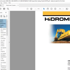 Hidromek HMK 300 LC Crawler Excavator MITSUBISHI 5125001 Parts Catalogue Manual H257303000 - PDF DOWNLOAD