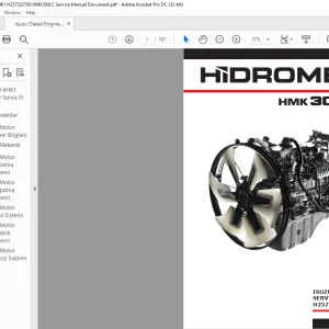 Hidromek HMK 300 LC Ekskavatör ISUZU 6HK1 MOTOR SERVİS EL KİTABI H257322700 - PDF DOWNLOAD (Turkish)