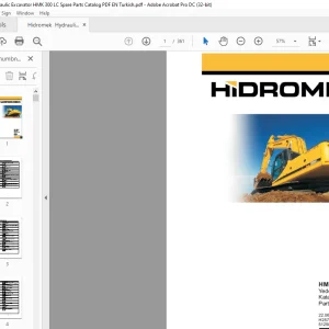 Hidromek HMK 300 LC Hydraulic Excavator 5125001 Parts Catalog Manual H257303000 - PDF DOWNLOAD