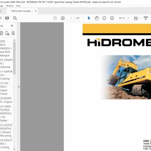 Hidromek HMK 300 LC-LR Crawler Excavator MITSUBISHI 5125001 Parts Catalogue Manual H257303000 - PDF DOWNLOAD