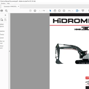 Hidromek HMK 300LC PLUS Ekskavatör SERVİS EL KİTABI H257328500 REV00 - PDF DOWNLOAD (Turkish)