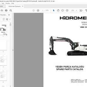 Hidromek HMK 300LC3 Excavator Isuzu Parts Catalog Manual SN 9125501 - PDF DOWNLOAD