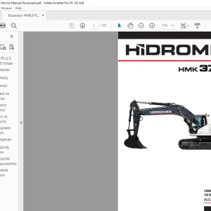 Hidromek HMK 370 LC Ekskavatör SERVİS EL KİTABI H377322500 - PDF DOWNLOAD