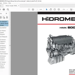 Hidromek HMK 600MG MTU OM 926.929 LA SERVİS EL KİTABI R60012600 - PDF DOWNLOAD (Turkish)