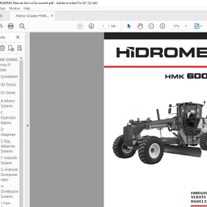Hidromek HMK 600MG SERVİS EL KİTABI R60012500 - PDF DOWNLOAD