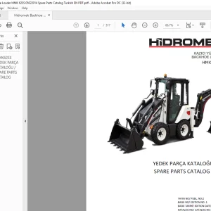 Hidromek HMK 62SS Backhoe Loader Parts Catalog Manual SN C00116 - PDF DOWNLOAD