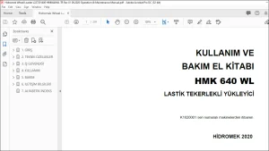 Hidromek HMK 640 WL LASTİK TEKERLEKLİ YÜKLEYİCİ KULLANIM VE BAKIM EL KİTABI K1020001 - PDF DOWNLOAD (Turkish)