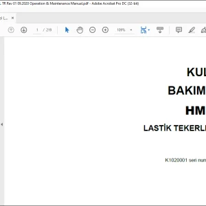 Hidromek HMK 640 WL LASTİK TEKERLEKLİ YÜKLEYİCİ KULLANIM VE BAKIM EL KİTABI K1020001 - PDF DOWNLOAD (Turkish)