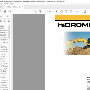 Hidromek Hydraulic Excavator 200 W-2 Mitsubishi 6123001 Parts Catalog Manual H237303100 - PDF DOWNLOAD