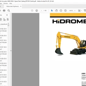 Hidromek Hydraulic Excavator HMK 200 W-3 Isuzu 9123501 Parts Catalog Manual H237303200 - PDF DOWNLOAD