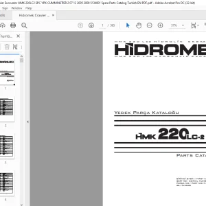 Hidromek Hydraulic Excavator HMK 220 LC-2 Parts Catalogue Manual SN 5134001 - PDF DOWNLOAD