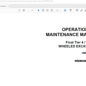 Hidromek Wheeled Excavator HMK 210 W-4 Final Tier 4  Stage IV Operation And Maintenance Manual - PDF DOWNLOAD