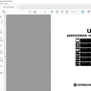 Hitachi  Excavator UH181 Serviceman Handbook Manual KH-039-00 - PDF DOWNLOAD