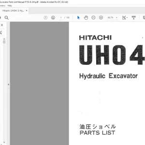 Hitachi Hydraulic Excavator UH04-3 Parts List Manual P55-6-2W - PDF DOWNLOAD