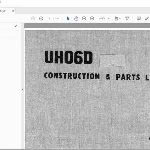 Hitachi Hydraulic Excavator UH06-D Construction & Parts Manual (P161-1) -  PDF DOWNLOAD