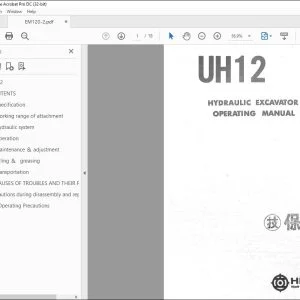 Hitachi Hydraulic Excavator UH12 Operating Manual - PDF DOWNLOAD