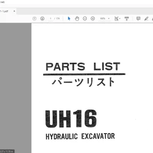 Hitachi Hydraulic Excavator UH16 Parts List Manual P124-1-1 - PDF DOWNLOAD