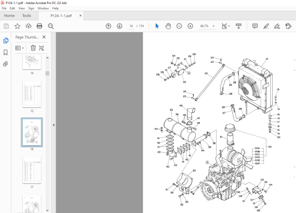 Hitachi Hydraulic Excavator UH16 Parts List Manual P124-1-1 - PDF ...