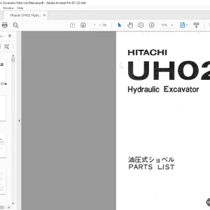 Hitachi UH02 Hydraulic Excavator Parts List Manual - PDF DOWNLOAD