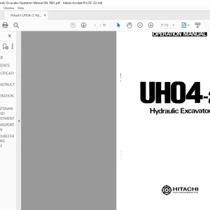 Hitachi UH04-2 Hydraulic Excavator Operation Manual SN5881 - PDF DOWNLOAD