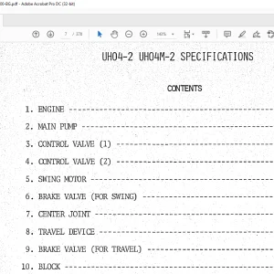Hitachi UH04-2 Hydraulic Excavator Service Manual KM000-BG -  PDF DOWNLOAD