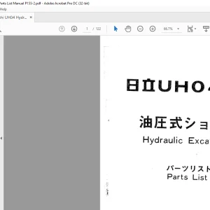 Hitachi UH04 Hydraulic Excavator Parts List Manual P155-2  - PDF DOWNLOAD