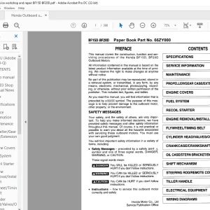 Honda Outboard Engine BF15D.BF20D Shop Manual 66ZY000 - PDF DOWNLOAD