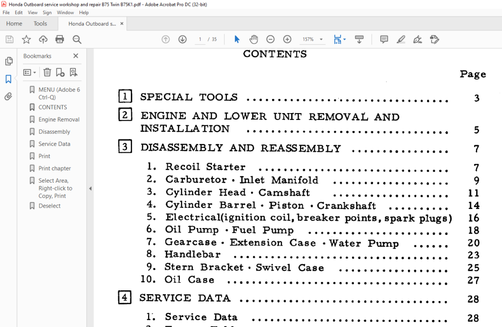 Honda Outboard Motor B75 Twin B75K1 Service Repair Manual - PDF ...