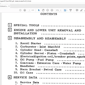 Honda Outboard Motor B75 Twin B75K1 Service Repair Manual - PDF DOWNLOAD