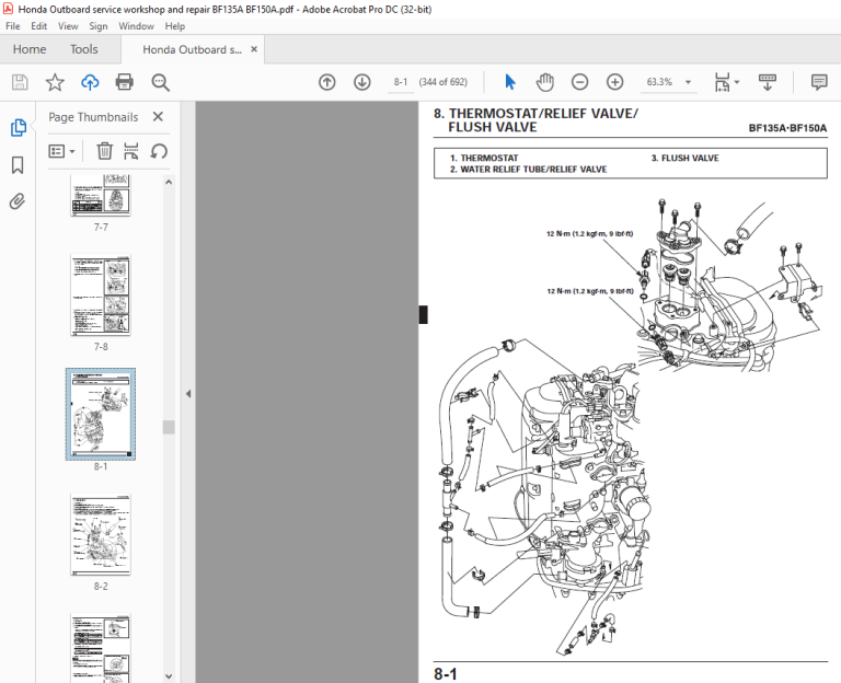 Honda Outboard Motor BF135A BF150A Service Repair Manual - PDF DOWNLOAD ...