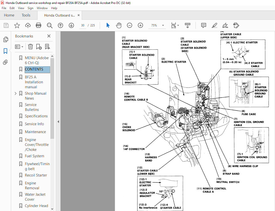 Honda Outboard Motor BF20A BF25A Service Repair Manual 66ZV700 - PDF ...