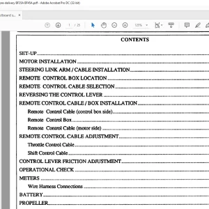 Honda Outboard Motor BF35A BF45A Set-up Installation & Pre-delivery Manual - PDF DOWNLOAD