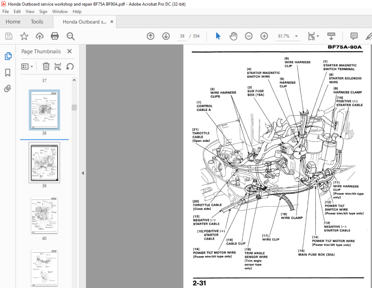 Honda Outboard Motor BF135A BF150A Service Repair Manual - PDF DOWNLOAD ...