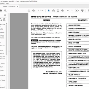 Honda Outboard Motor BF8 BF9.9 B10 Service Repair Manual 66ZW900 - PDF DOWNLOAD