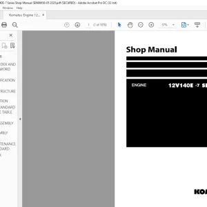 Komatsu 12V140E -7 Series Engine Shop Manual SEN06656-05 - PDF DOWNLOAD