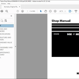 Komatsu 95E-7 Series Engine Shop Manual SEN06590-05 - PDF DOWNLOAD