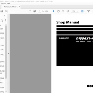 Komatsu D155AXi-8 Bulldozer Shop Manual SEN06521-12 - PDF DOWNLOAD