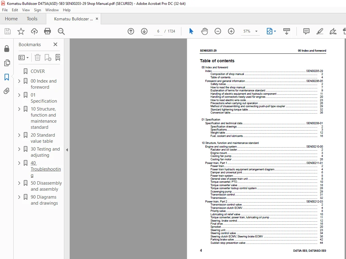 Komatsu D475A-5E0 D475ASD-5E0 Shop Manual SEN00203-29 - PDF DOWNLOAD - Image 2