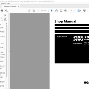 Komatsu D51EX -24E0 D51PX-24E0 Bulldozer Shop Manual SEN06886-03 - PDF DOWNLOAD