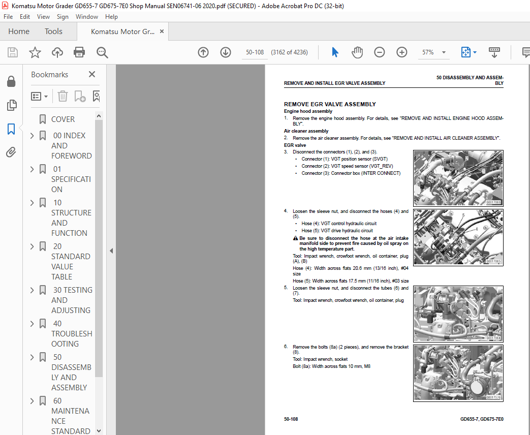 Komatsu GD655-7 GD675-7E0 Motor Grader Shop Manual SEN06741-06 - PDF ...
