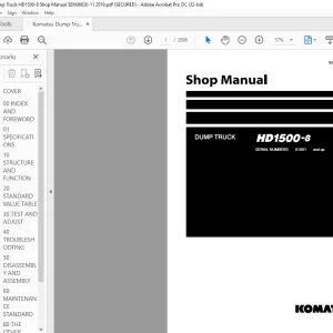 Komatsu HD1500-8 Dump Truck Shop Manual SEN06630-11 - PDF DOWNLOAD