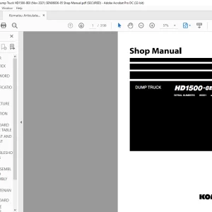 Komatsu HD1500-8E0 Dump Truck Shop Manual SEN06836-05 - PDF DOWNLOAD