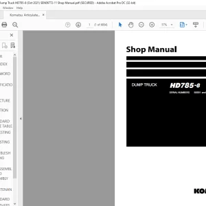 Komatsu HD785-8 Dump Truck Shop Manual SEN06772-11 - PDF DOWNLOAD