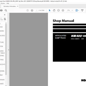 Komatsu HM400-5E0 Articulated Dump Truck Shop Manual SEN06747-09 - PDF DOWNLOAD
