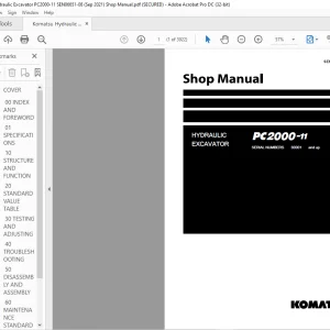 Komatsu PC2000-11 Wheel Loader Shop Manual SEN06651-08 - PDF DOWNLOAD