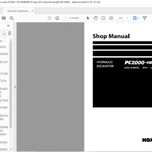 Komatsu PC2000-11E0 Hydraulic Excavator Shop Manual SEN06889-02 - PDF DOWNLOAD
