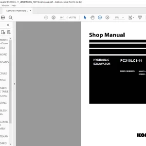 Komatsu PC210LCI-11 Hydraulic Excavator Shop Manual UENBM00442 - PDF DOWNLOAD